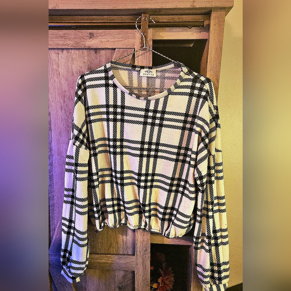 Revive Black and White Plaid Shirt